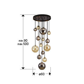 Dark - Lamp 5/9/14Lt Black-Brass G9 Ip20