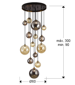 Dark - Lamp 5/9/14Lt Black-Brass G9 Ip20