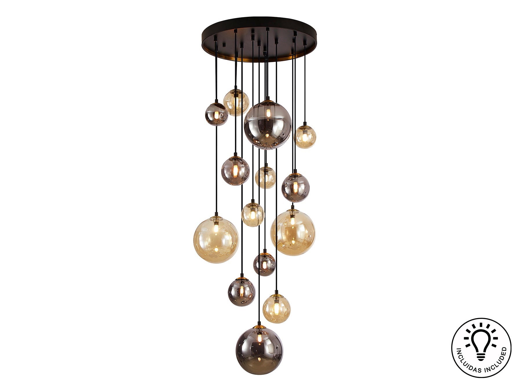 Dark - Lamp 5/9/14Lt Black-Brass G9 Ip20