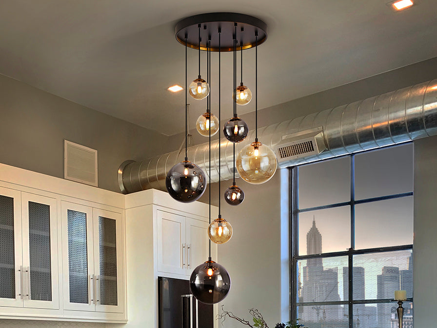 Dark - Lamp 5/9/14Lt Black-Brass G9 Ip20