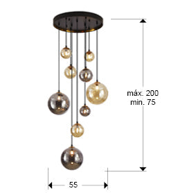 Dark - Lamp 5/9/14Lt Black-Brass G9 Ip20