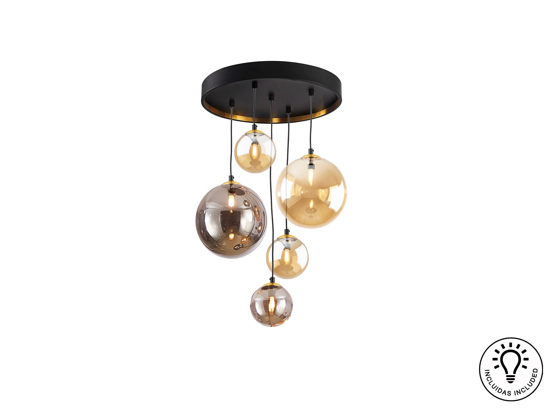 Dark - Lamp 5/9/14Lt Black-Brass G9 Ip20