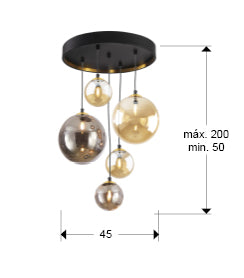 Dark - Lamp 5/9/14Lt Black-Brass G9 Ip20