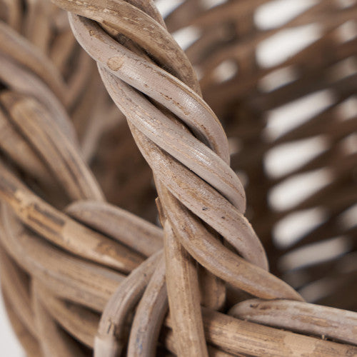 Kubu Oval Baskets (Set of 2) - Grey Finish
