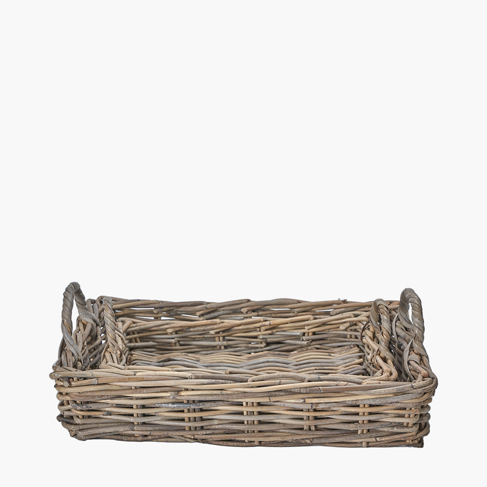 Set of 2 Grey Kubu Basket Trays