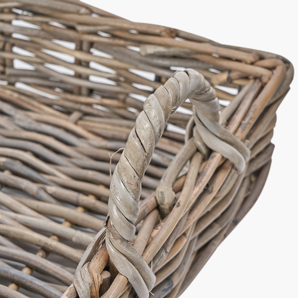 Set of 2 Grey Kubu Basket Trays