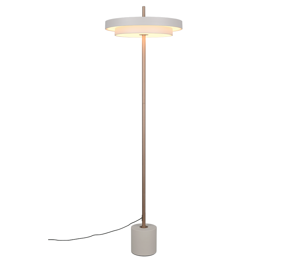 Keaton Floor Lamp- Grey/ Black Gold Finishes