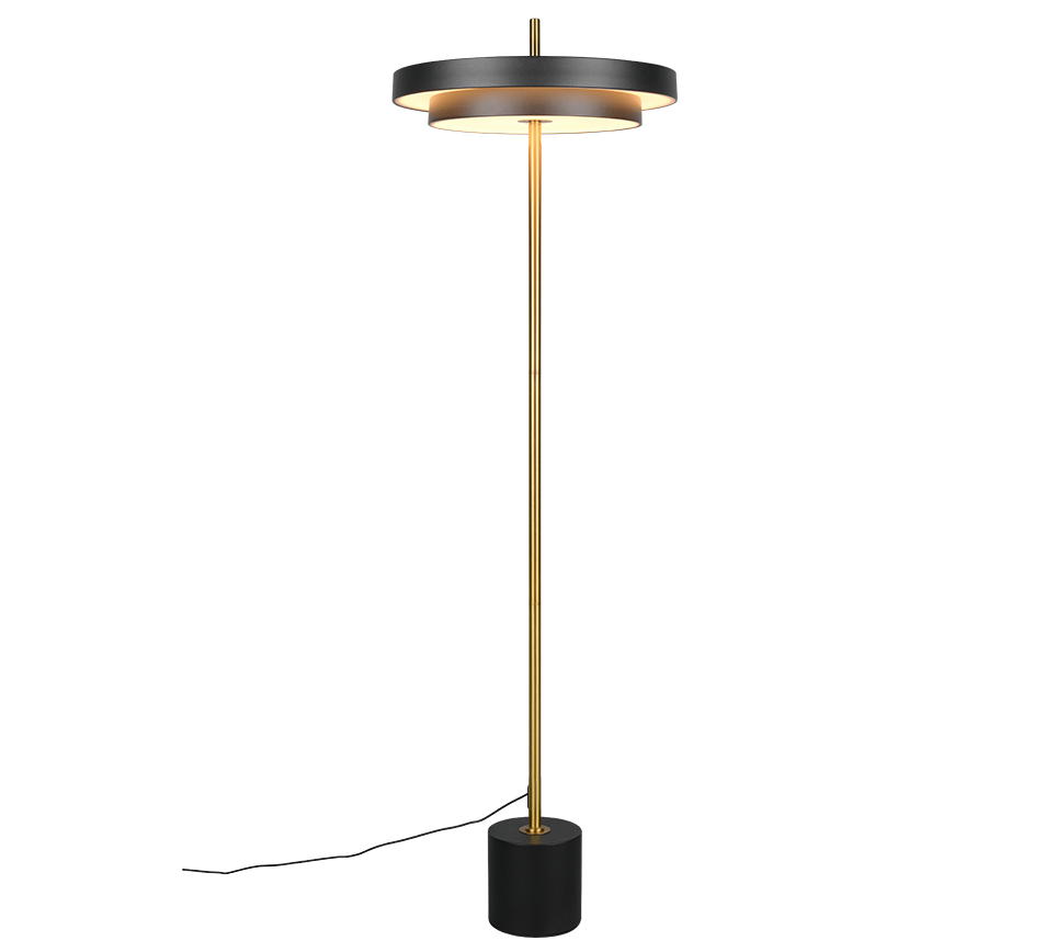 Keaton Floor Lamp- Grey/ Black Gold Finishes
