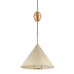 Fontana 1Lt Pull-Adjustable Pendant - Sand/Slate Blue