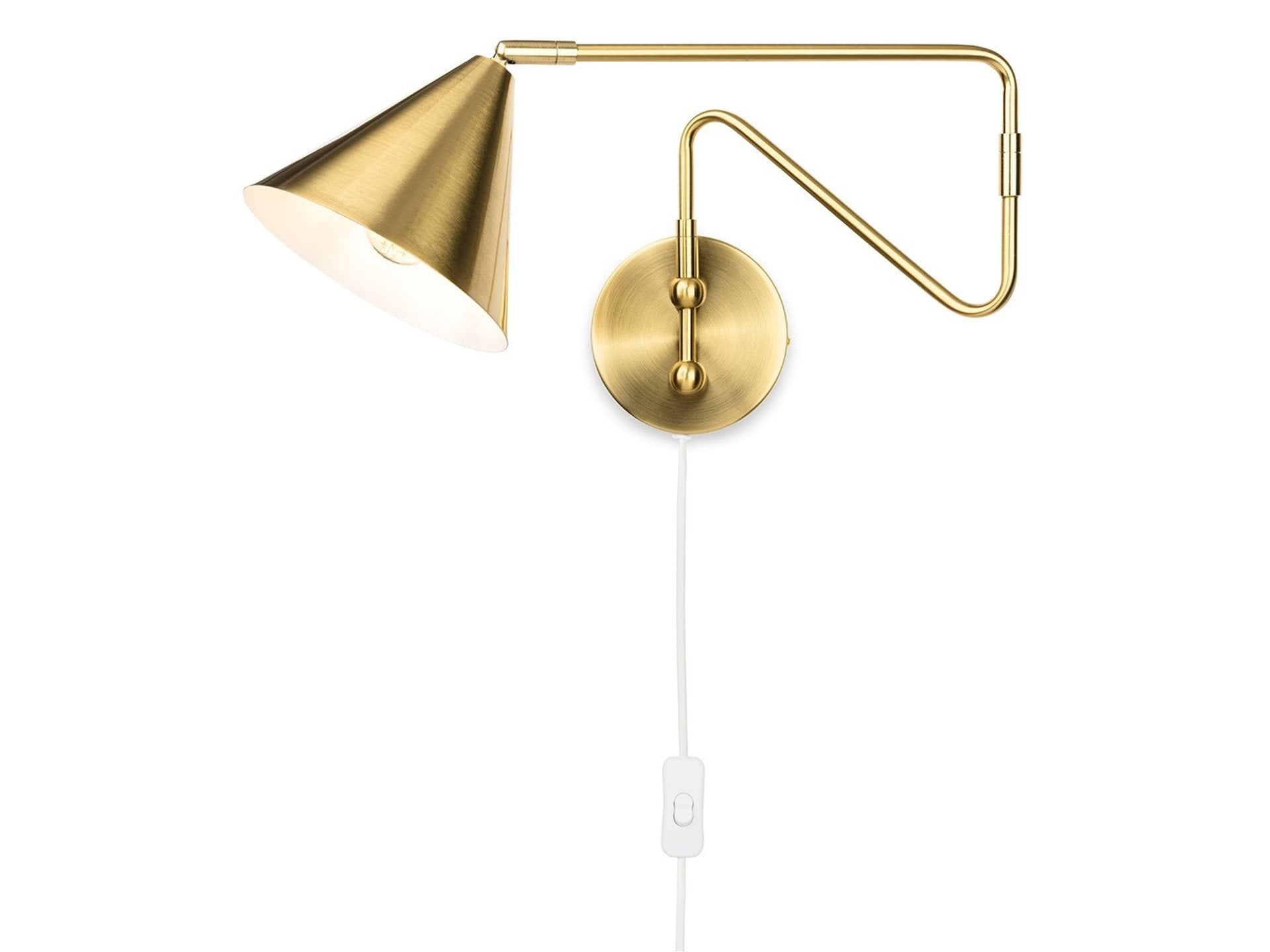 Plug-in Wall Light- Brushed Brass/ Brushed Steel