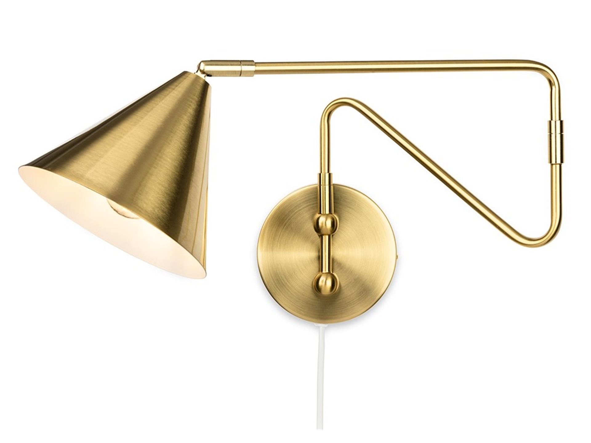 Plug-in Wall Light- Brushed Brass/ Brushed Steel