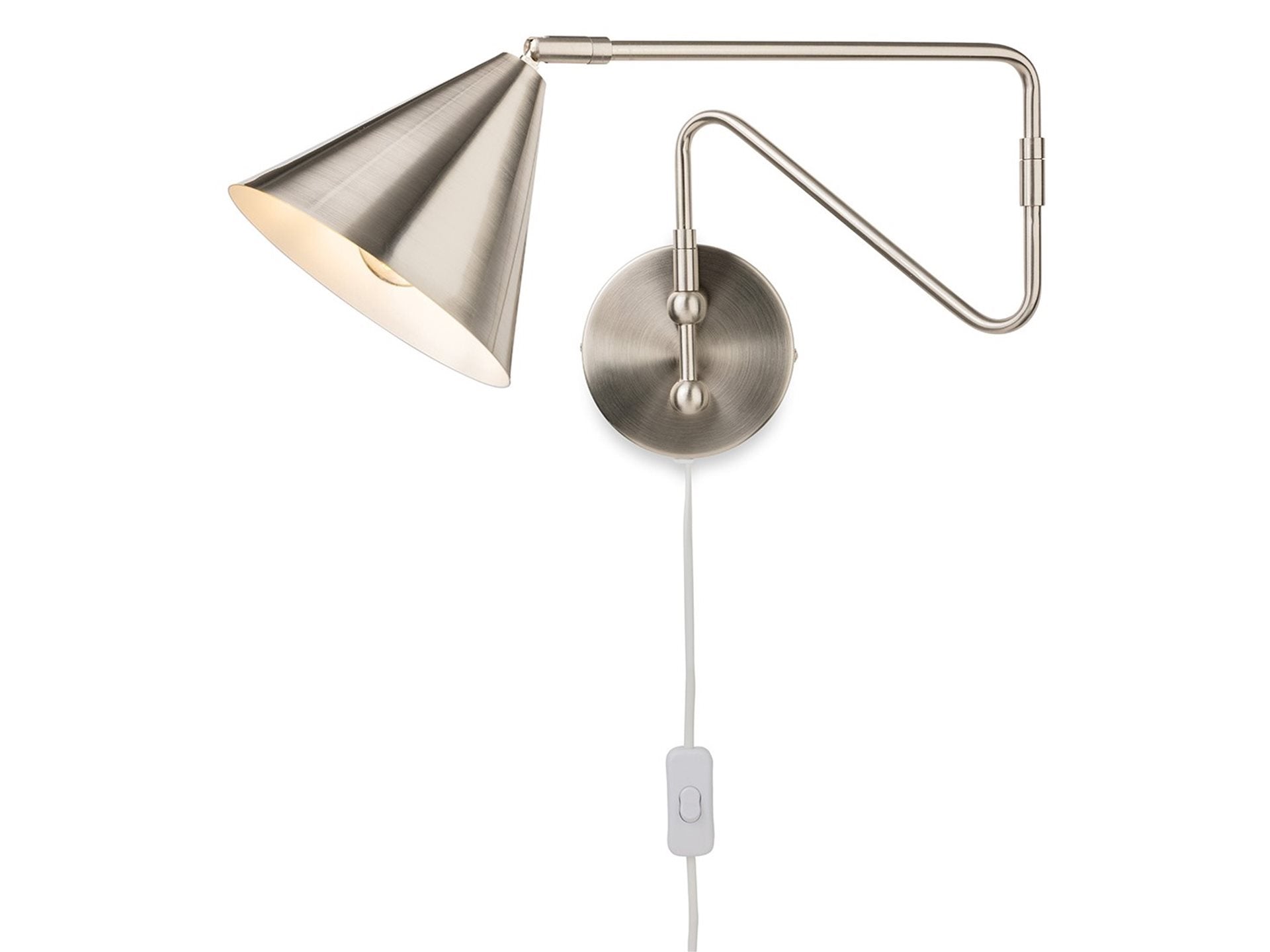 Plug-in Wall Light- Brushed Brass/ Brushed Steel