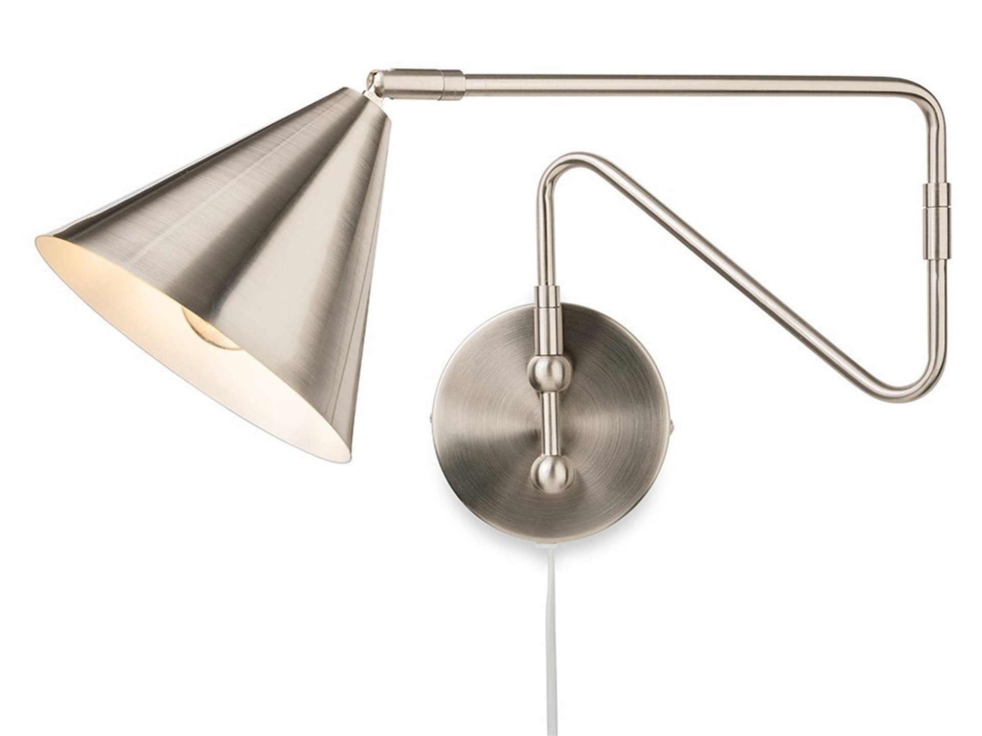 Plug-in Wall Light- Brushed Brass/ Brushed Steel