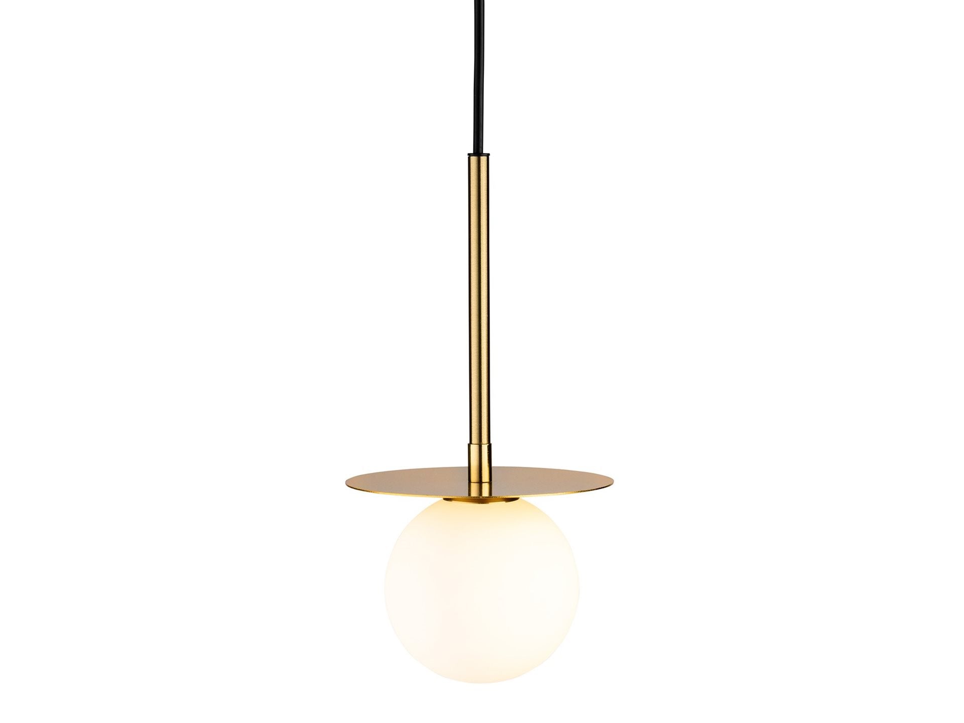Jules Pendant- Brushed Brass with Opal White Glass