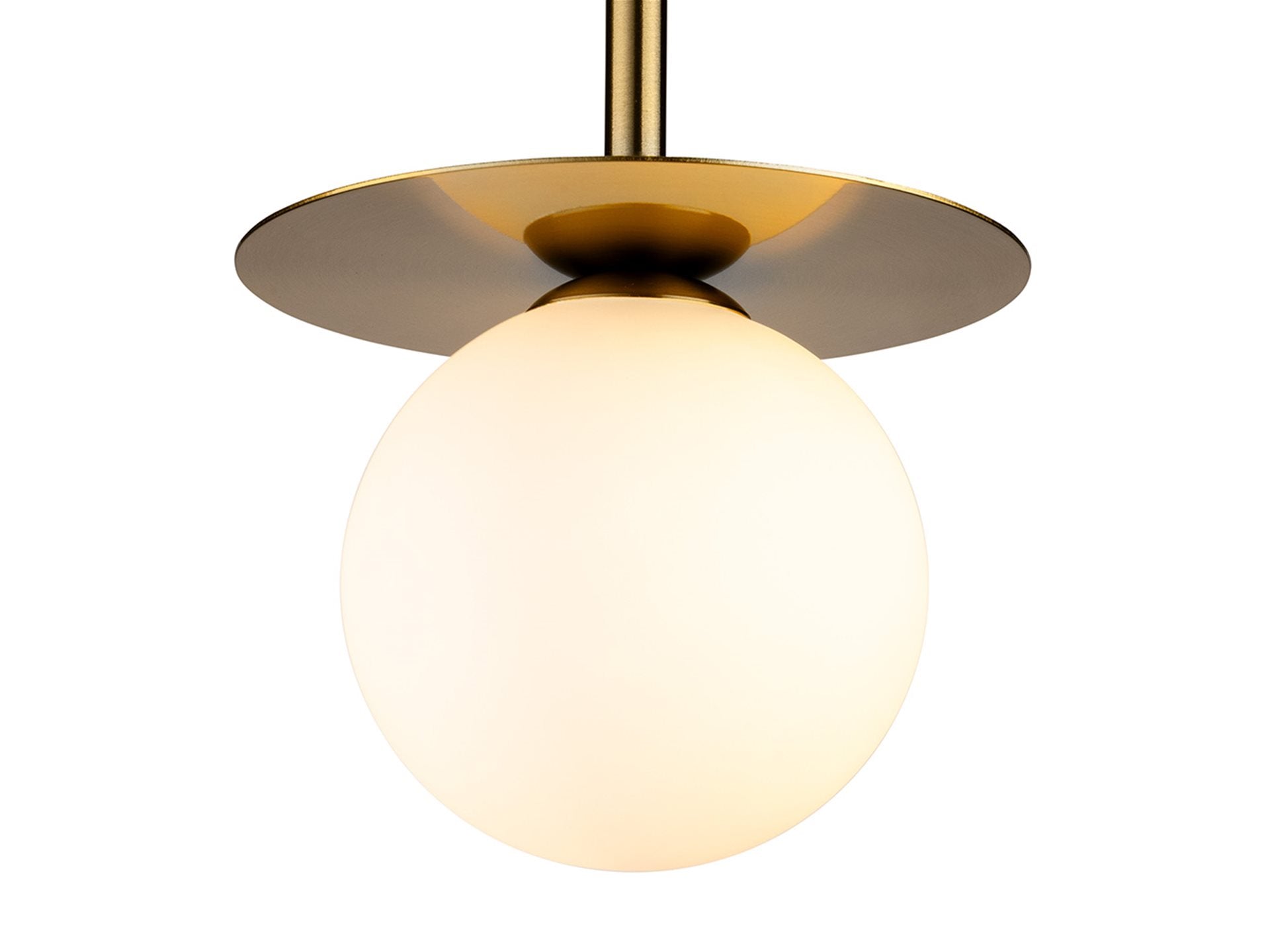 Jules Pendant- Brushed Brass with Opal White Glass