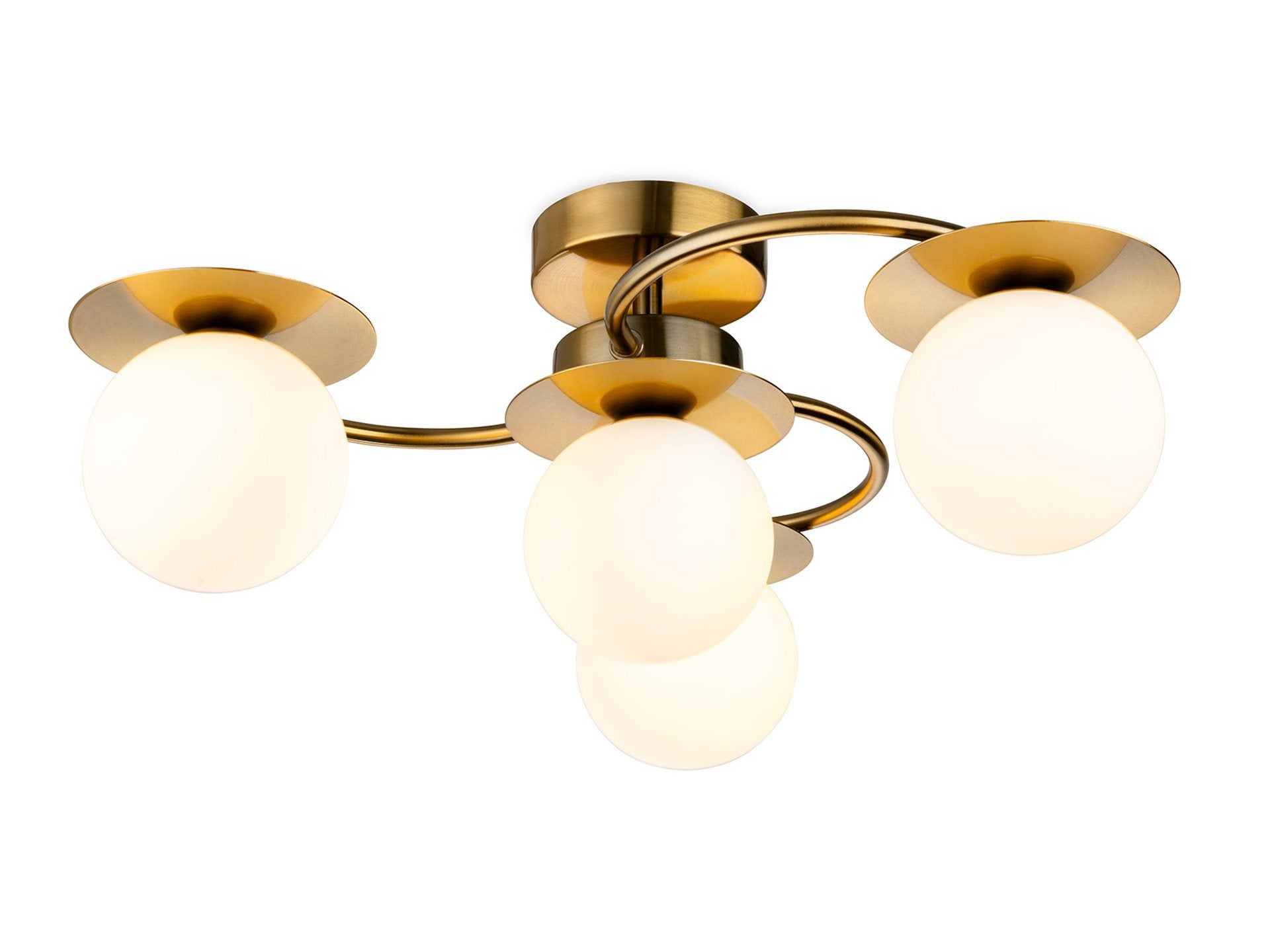 Jules 4Lt Flush Ceiling Light- Brushed Brass