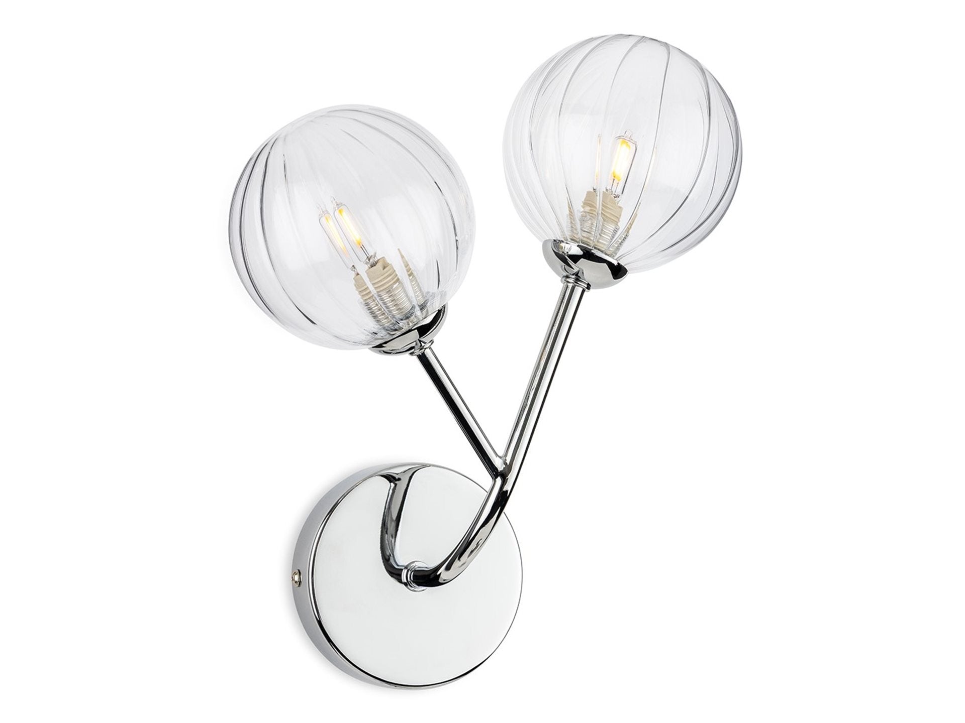 Groves 2Lt Wall Light- Brass/ Chrome Finishes