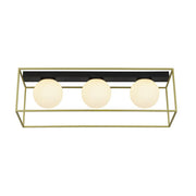 3Lt Flush Gold Box Frame and Opal Glass