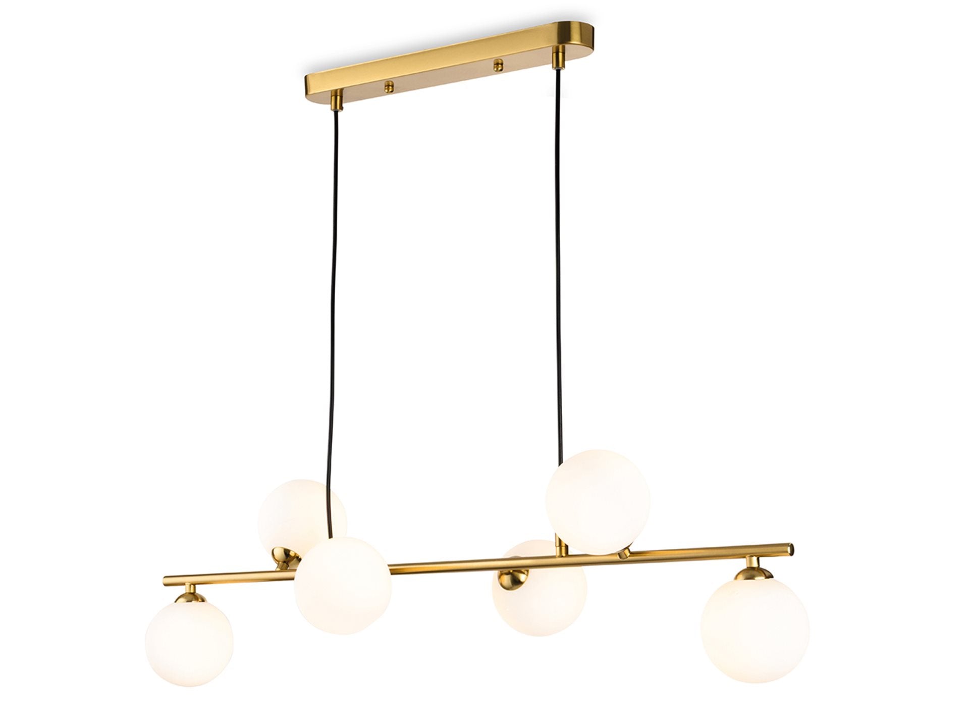 Lando 6 Light Pendant- Brushed Brass/ Chrome