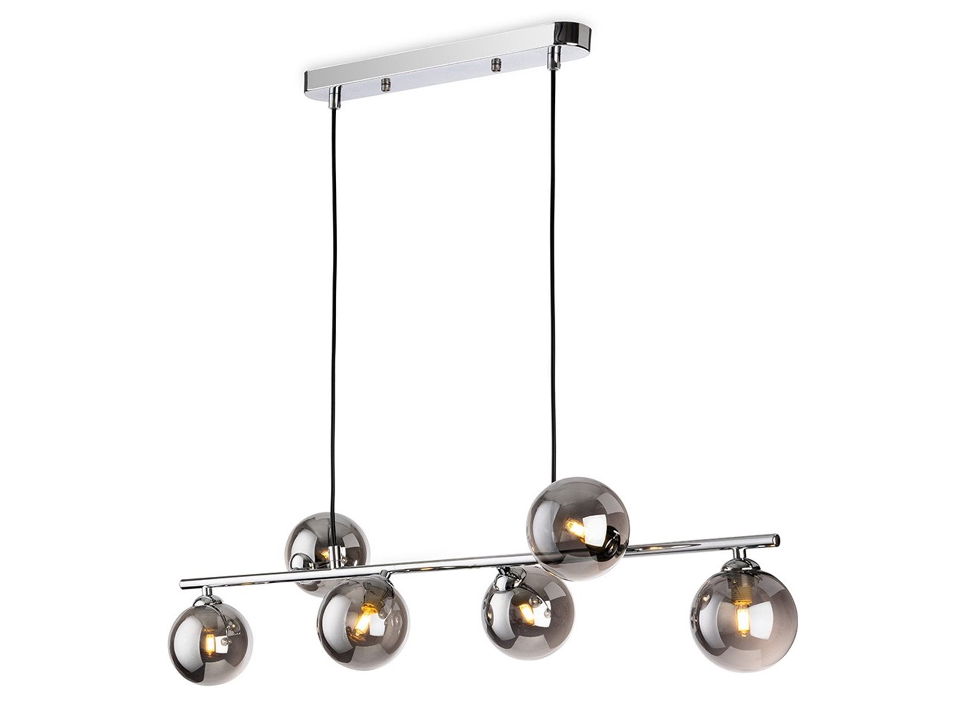 Lando 6 Light Pendant- Brushed Brass/ Chrome