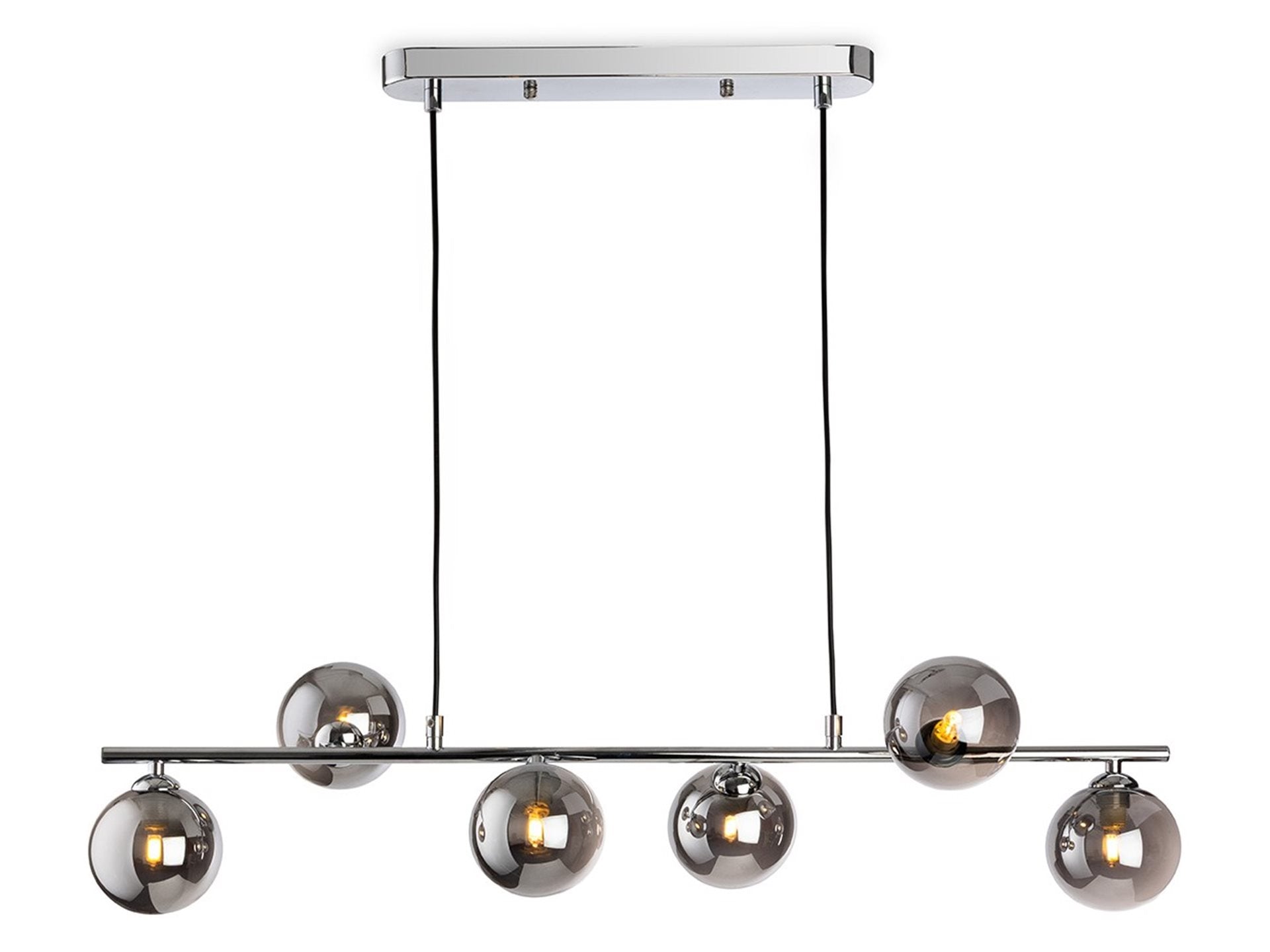 Lando 6 Light Pendant- Brushed Brass/ Chrome