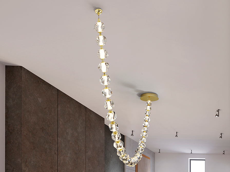 ZARIA II 21/29 Light Ceiling Light- Gold/ Clear, Bronze/Amber Finishes