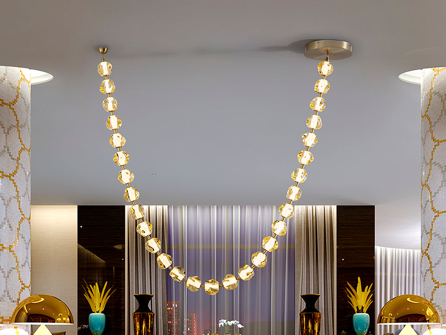 ZARIA II 21/29 Light Ceiling Light- Gold/ Clear, Bronze/Amber Finishes