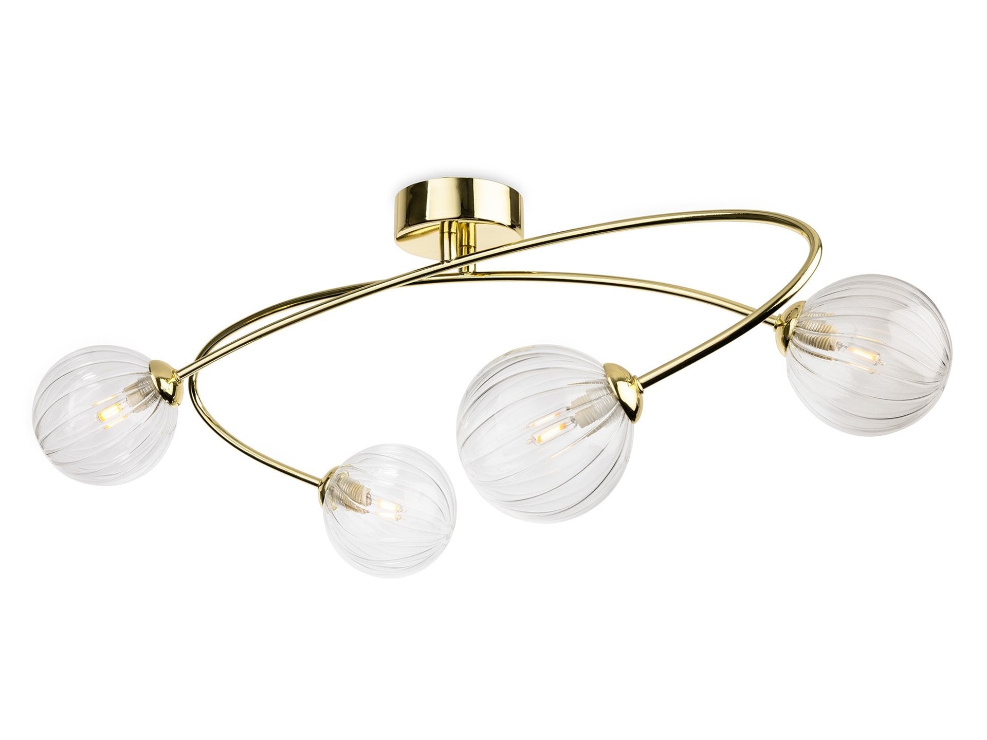 Atom 4/6Lt Flush Ceiling Light- Brass/ Chrome Finishes