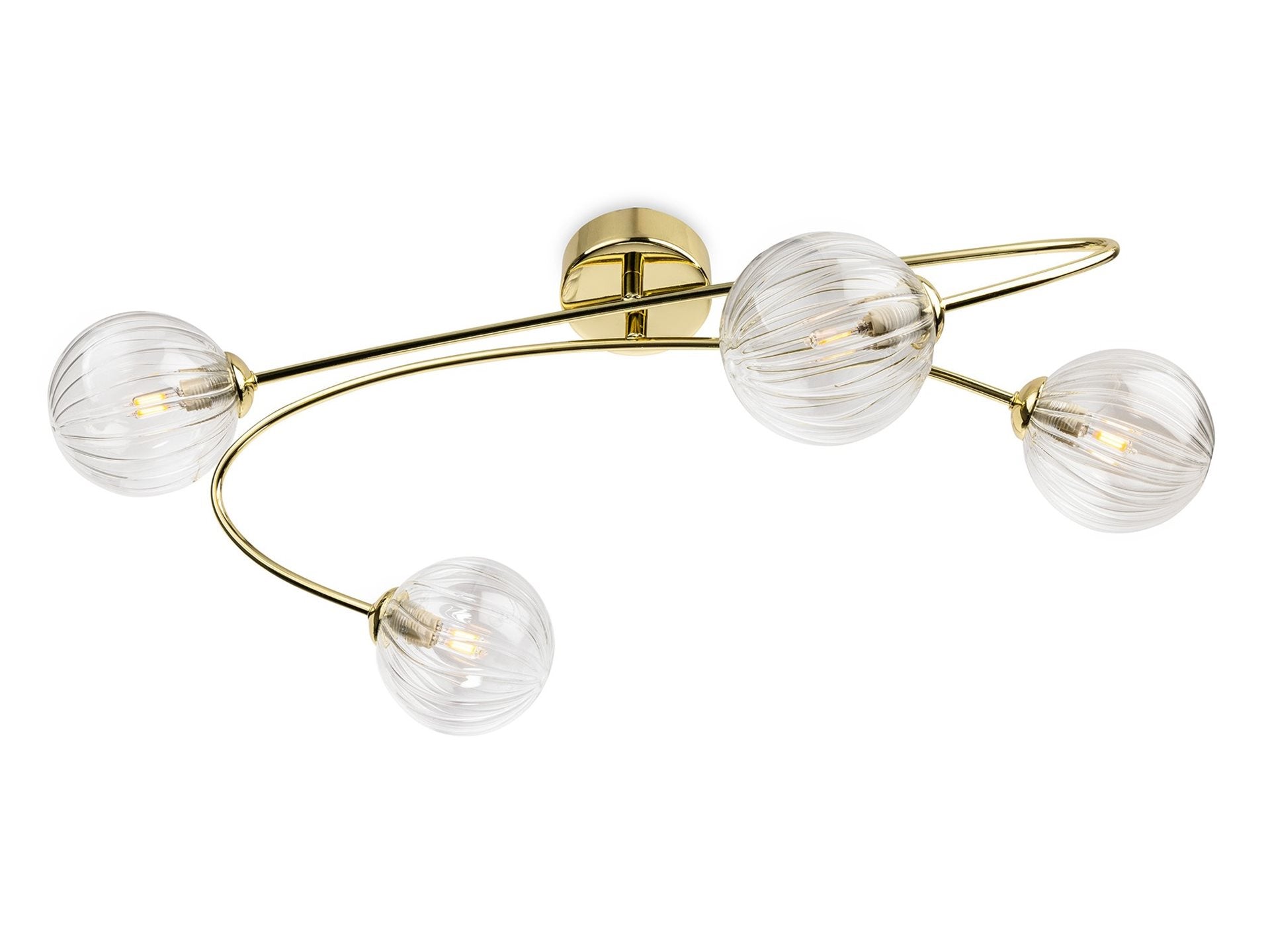 Atom 4/6Lt Flush Ceiling Light- Brass/ Chrome Finishes