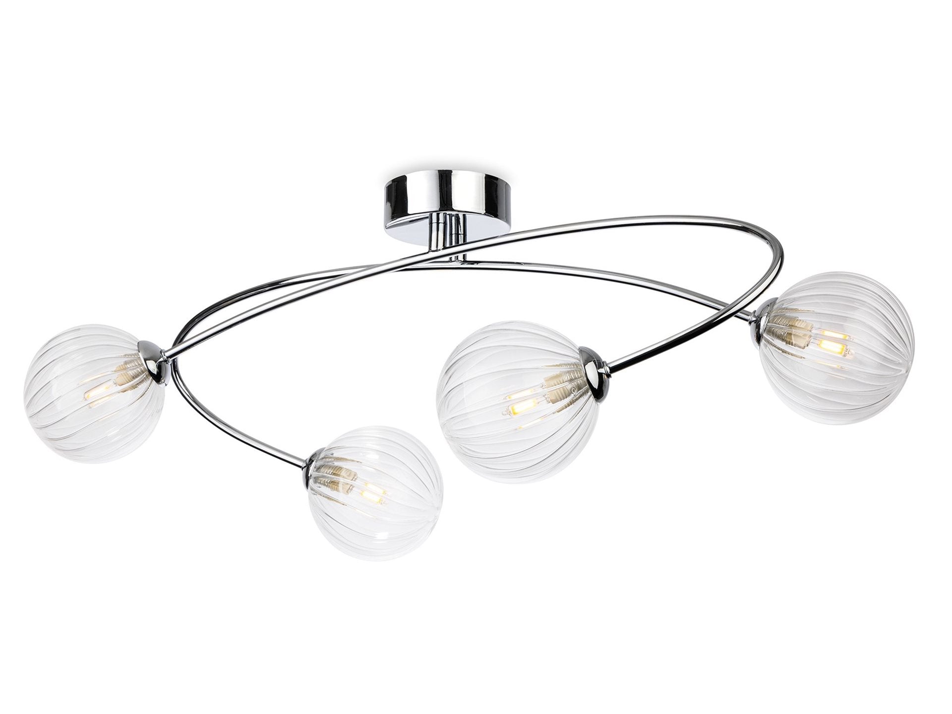 Atom 4/6Lt Flush Ceiling Light- Brass/ Chrome Finishes
