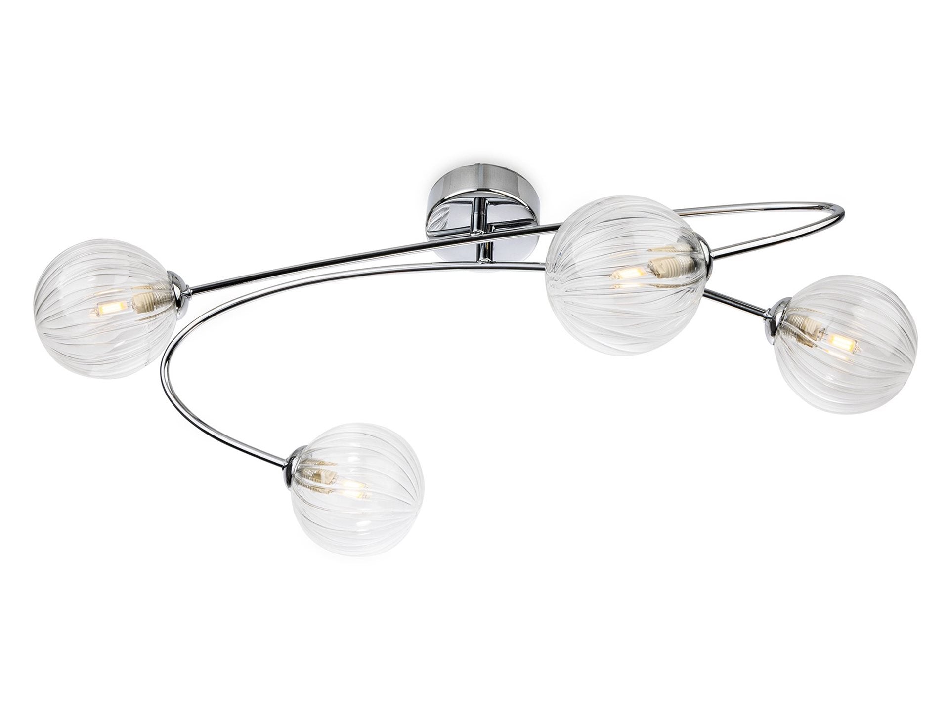 Atom 4/6Lt Flush Ceiling Light- Brass/ Chrome Finishes