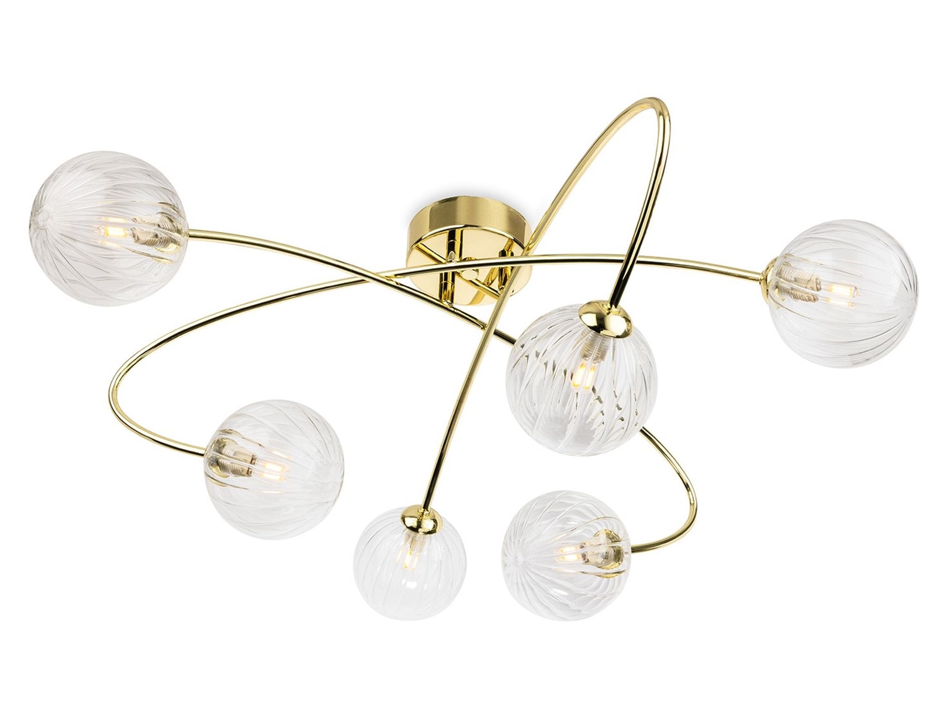 Atom 4/6Lt Flush Ceiling Light- Brass/ Chrome Finishes