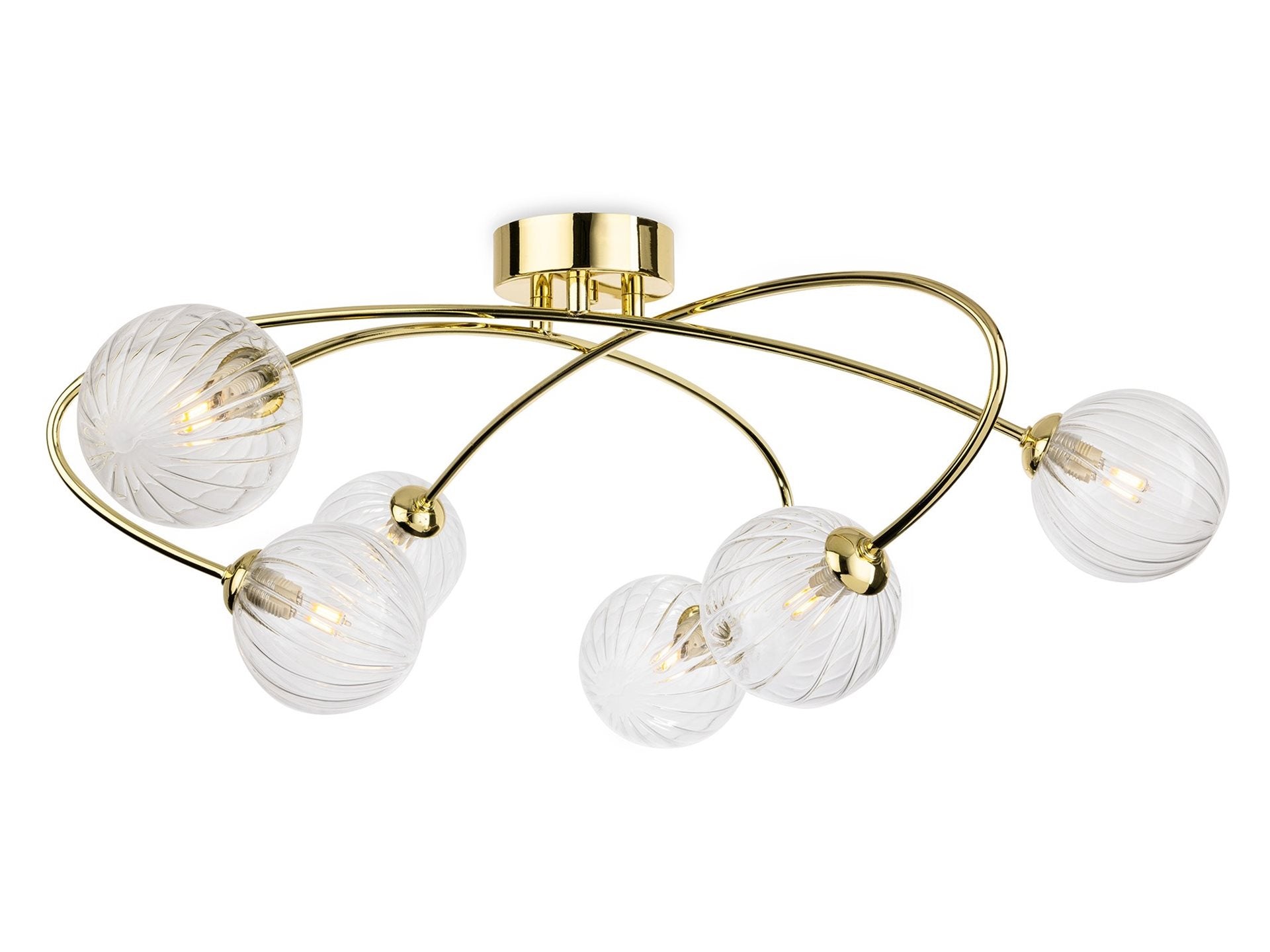 Atom 4/6Lt Flush Ceiling Light- Brass/ Chrome Finishes
