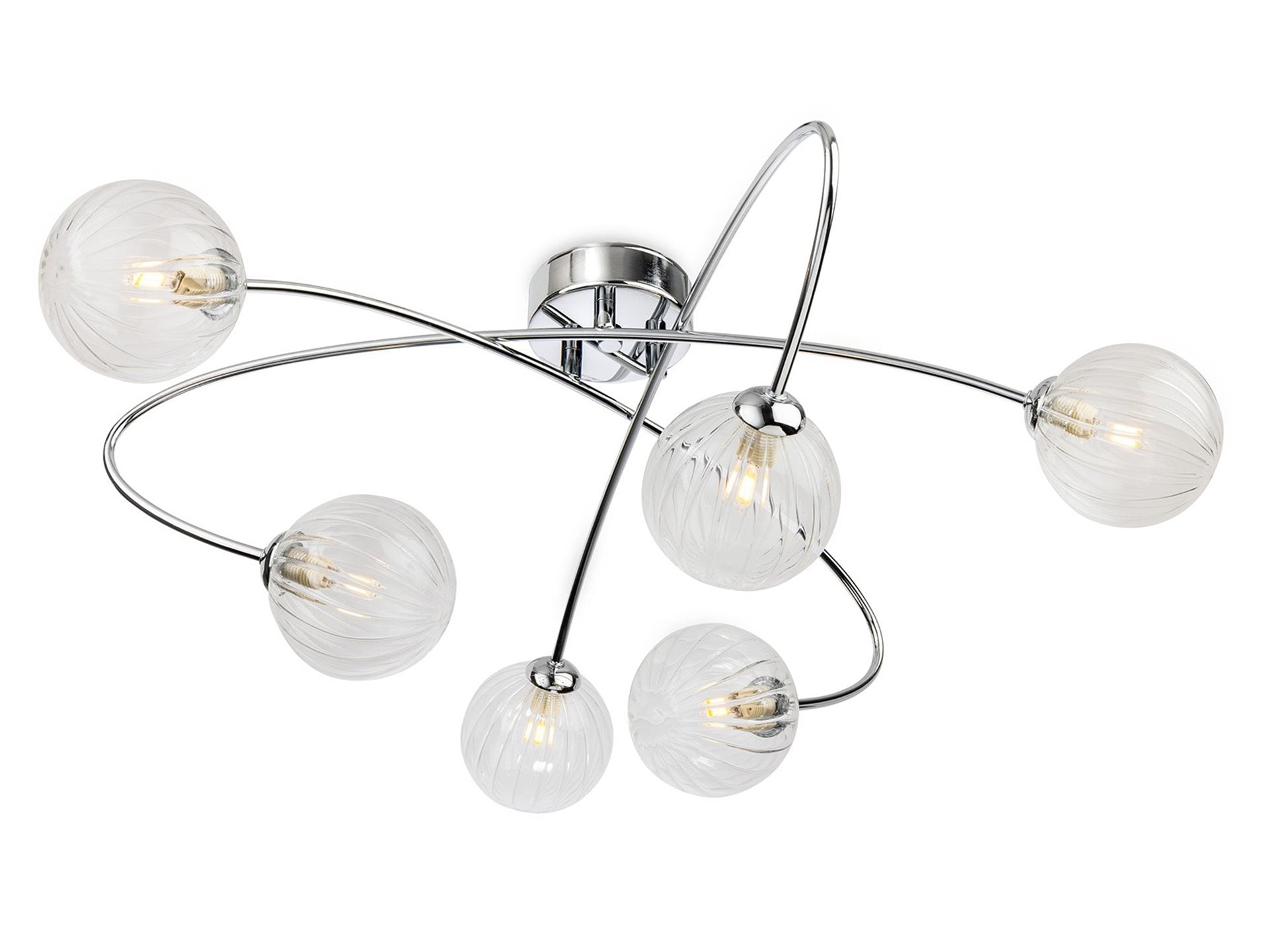Atom 4/6Lt Flush Ceiling Light- Brass/ Chrome Finishes