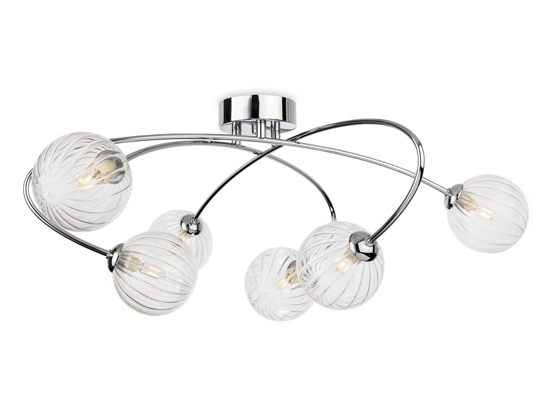 Atom 4/6Lt Flush Ceiling Light- Brass/ Chrome Finishes