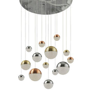 Planets 14/27/55Lt Multi-Drop - Copper, Chrome & Satin Brass Integrated LED