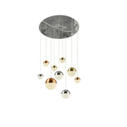 Planets 7Lt Multi-Drop - Copper, Chrome & Satin Brass Integrated LED