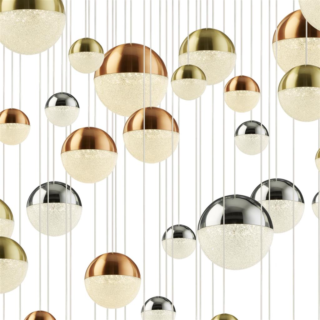 Planets 14/27/55Lt Multi-Drop - Copper, Chrome & Satin Brass Integrated LED