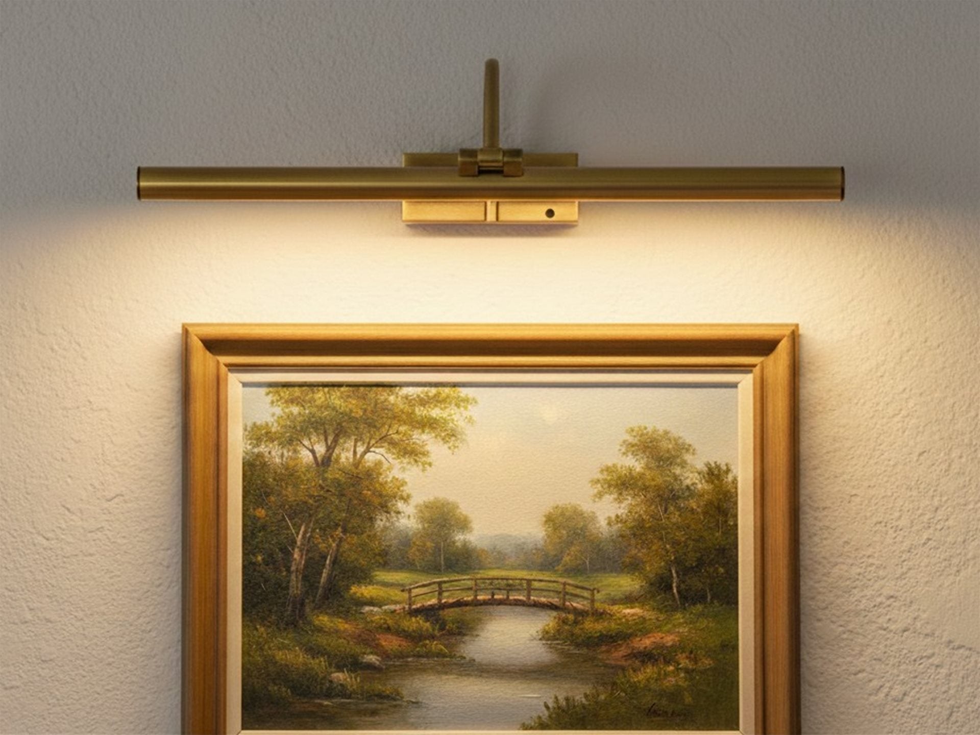 Ilan Rechargeable LED Picture Light- Antique Brass/ Brushed Steel