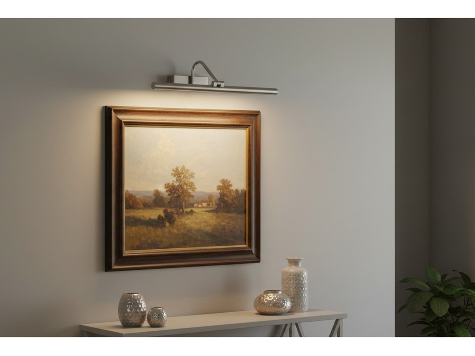 Ilan Rechargeable LED Picture Light- Antique Brass/ Brushed Steel