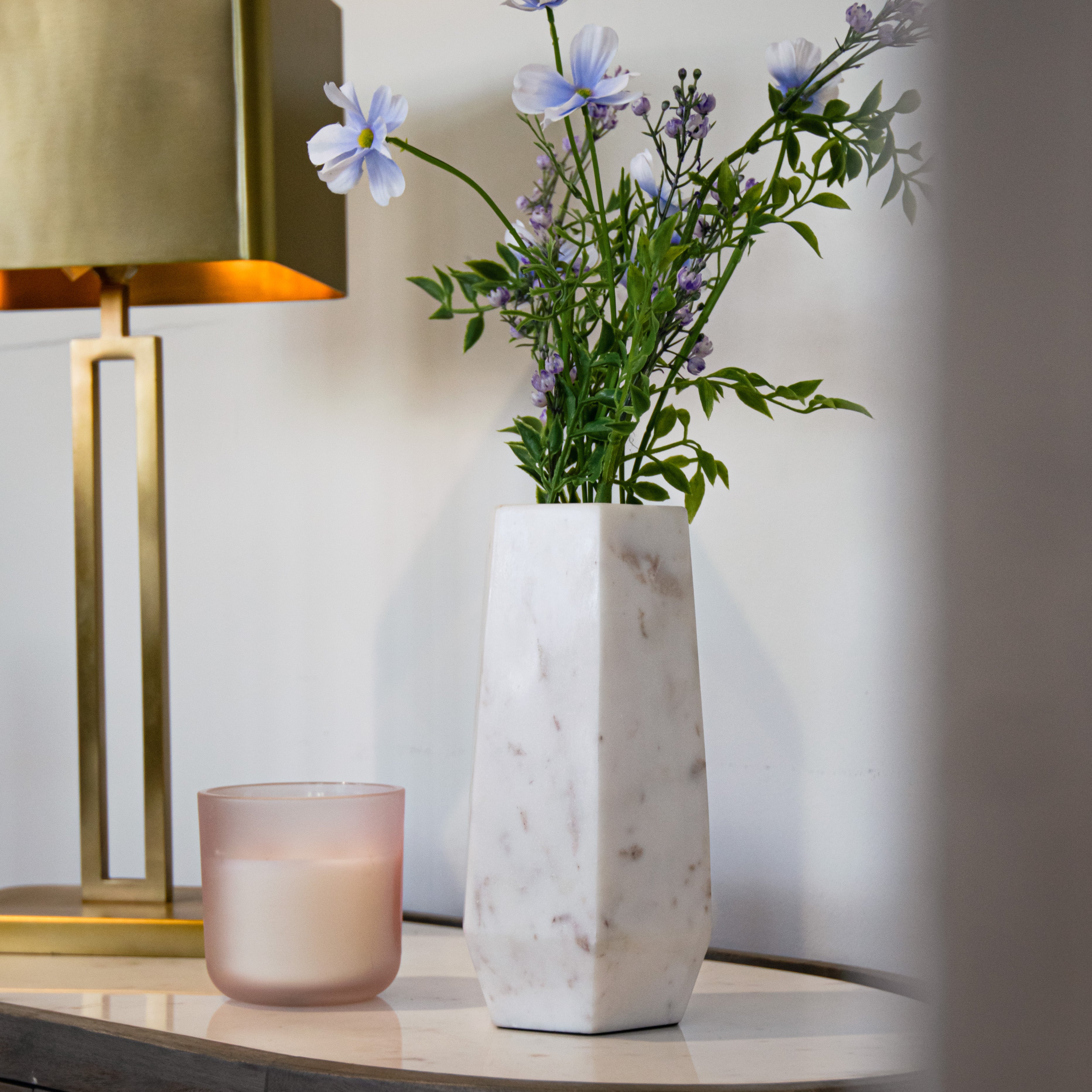 Alora White Marble Vase - Small/Large