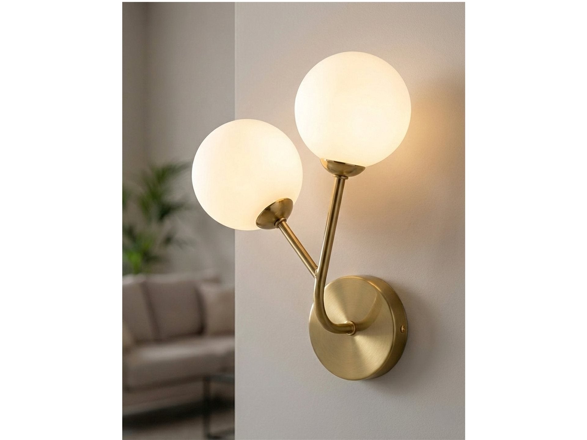 Groves 2Lt Wall Light- Brass/ Chrome Finishes