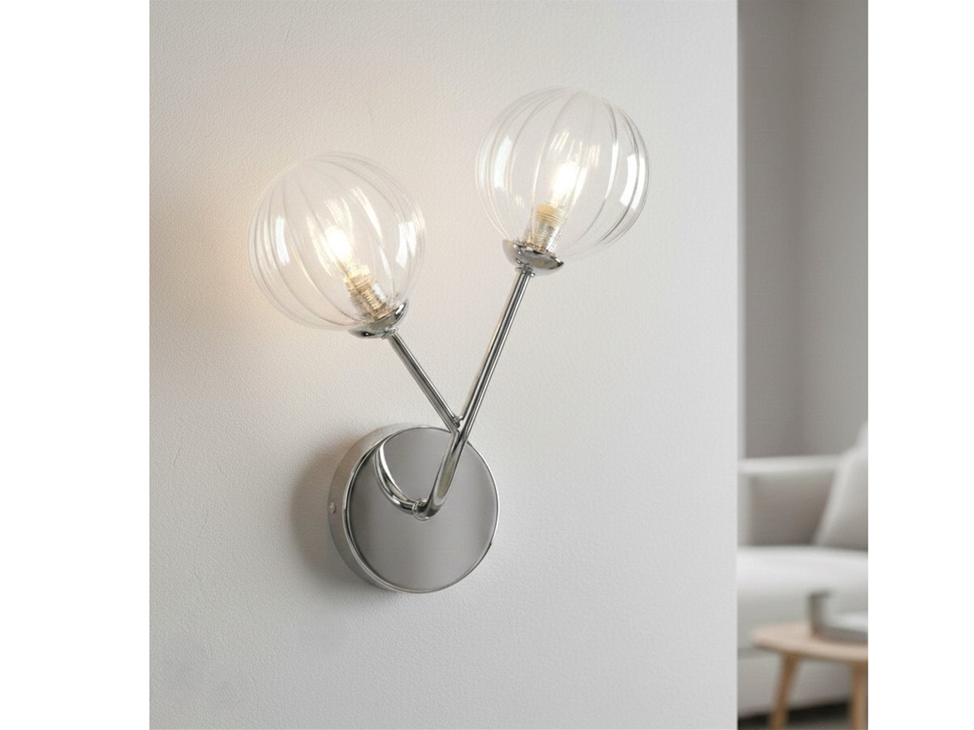 Groves 2Lt Wall Light- Brass/ Chrome Finishes