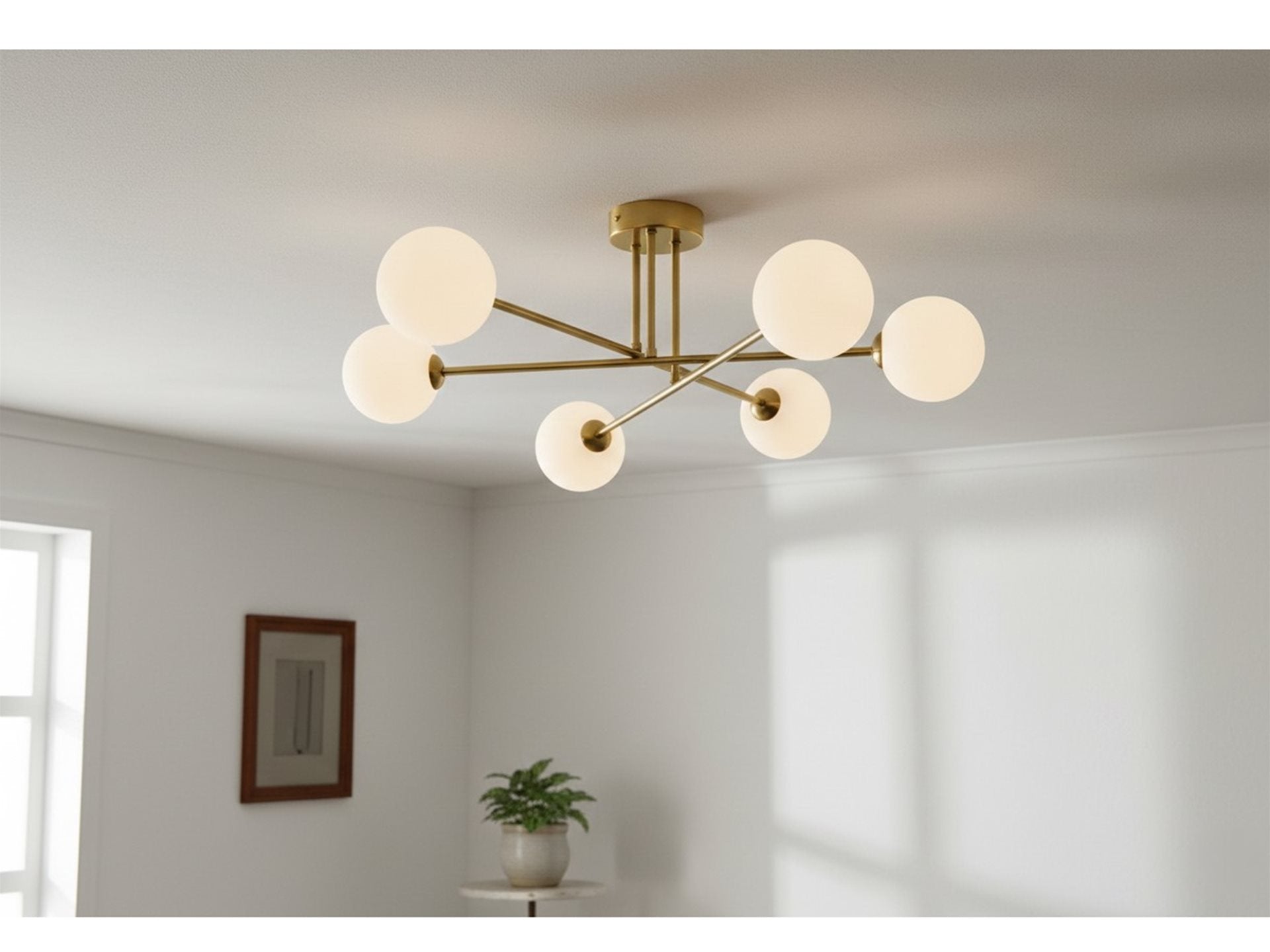 Lando 4lt/ 6lt Flush Ceiling Fitting- Brass/ Chrome