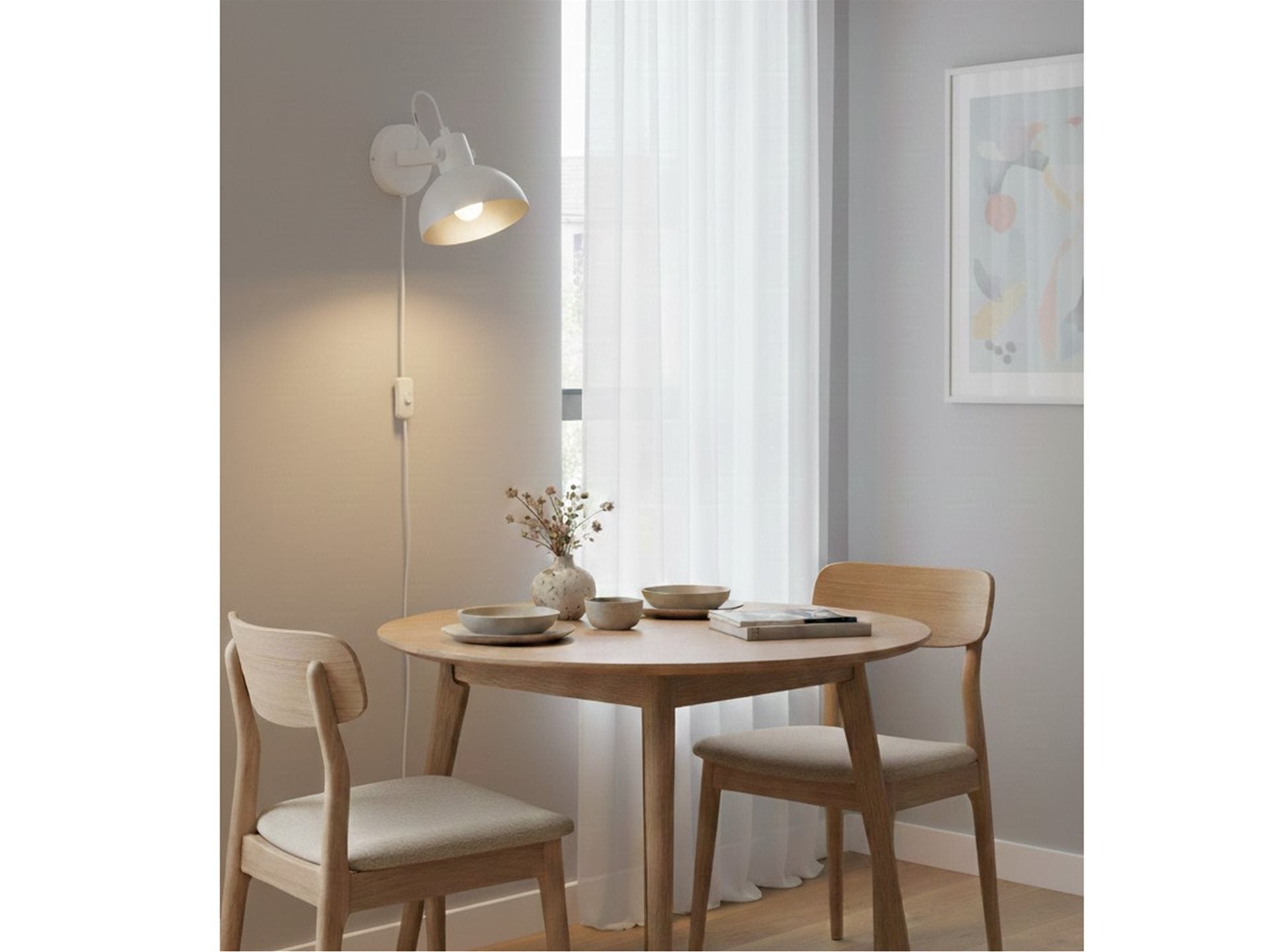 Plug-in Wall Light-  Black/ White