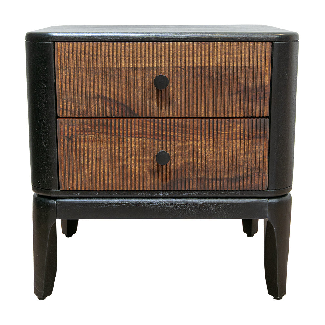 Sullane 2 Drawer Side Table - Stained Wood
