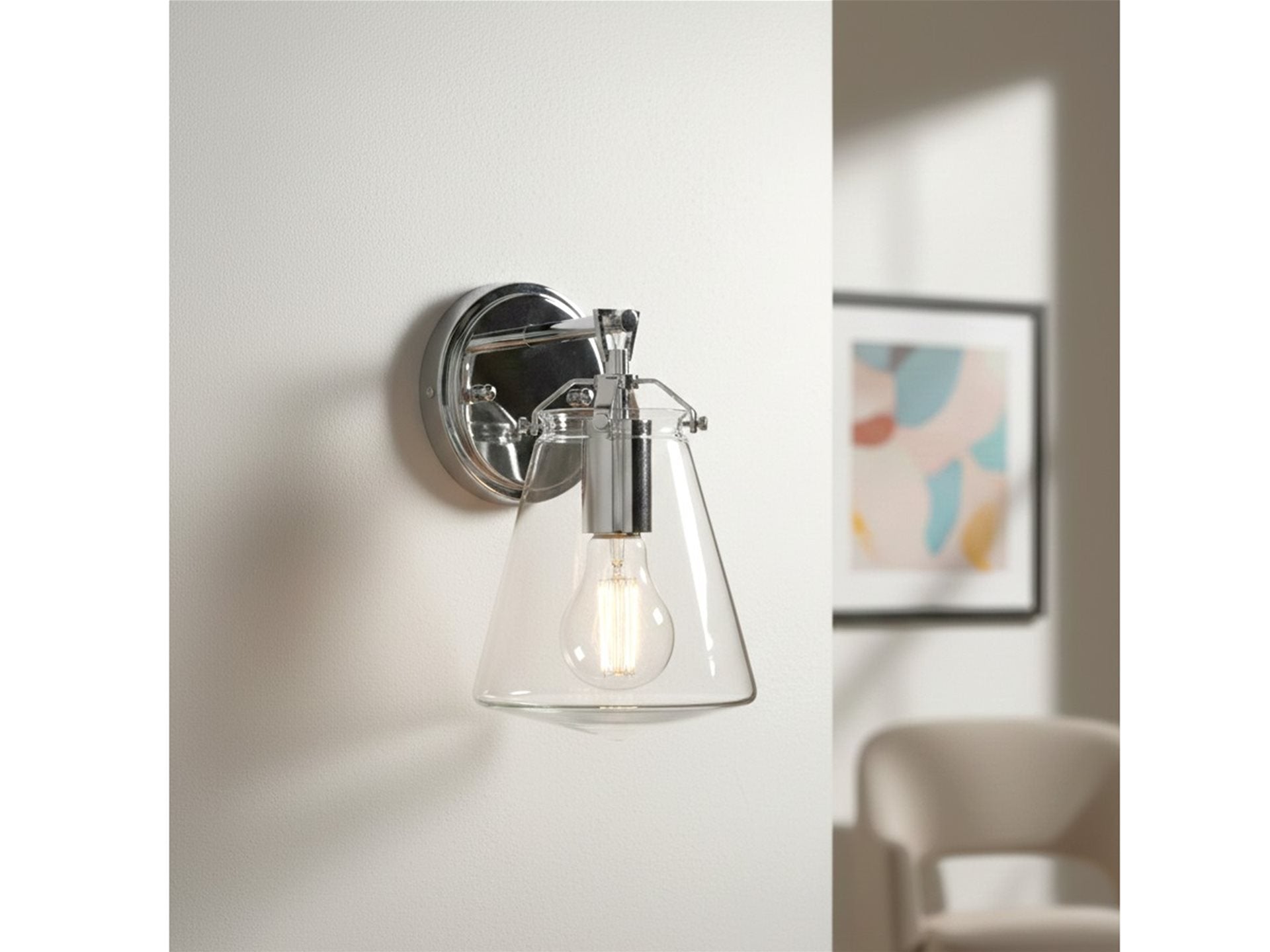 Milos Wall Light-  Chrome with Clear Glass
