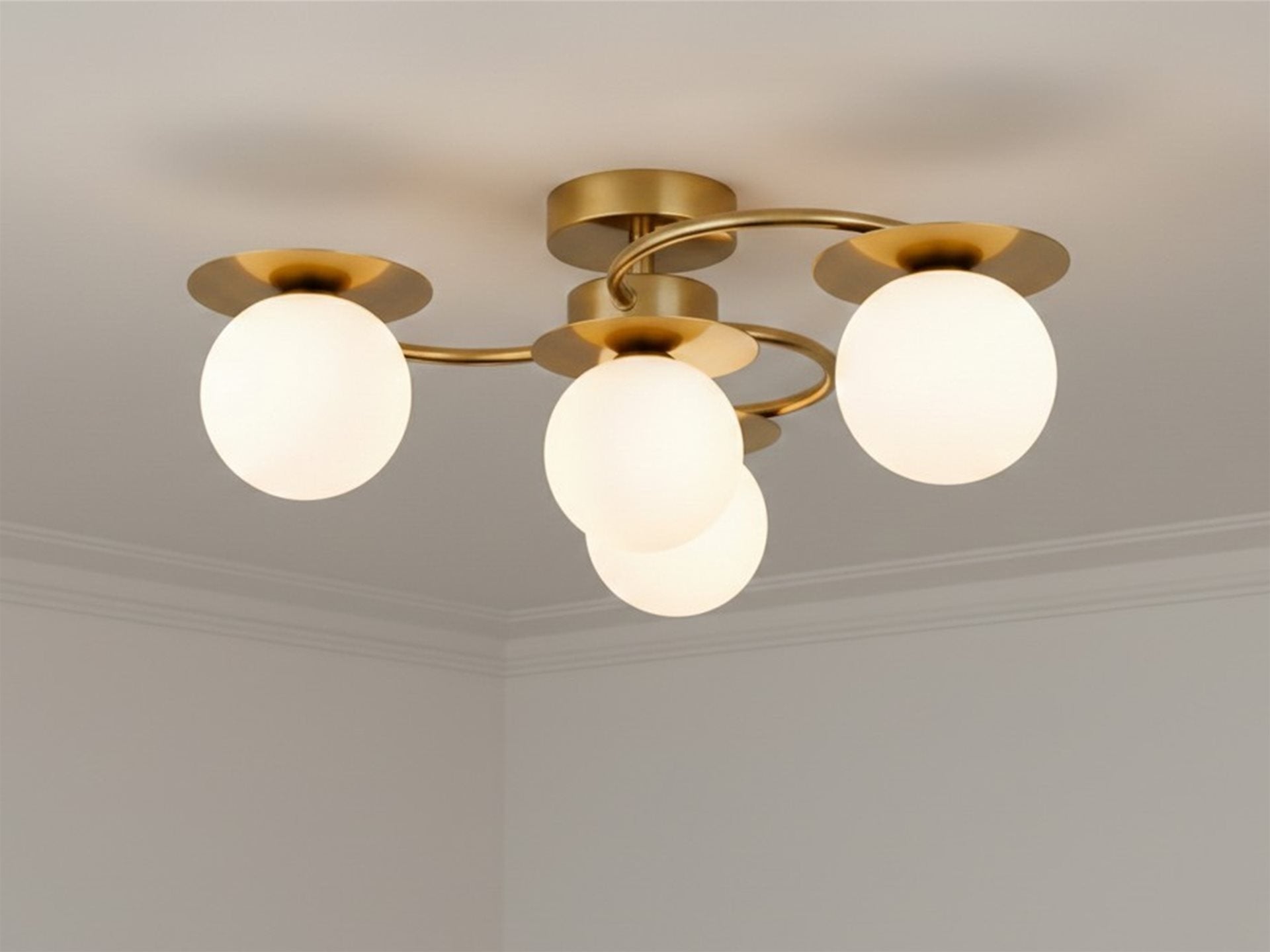 Jules 4Lt Flush Ceiling Light- Brushed Brass