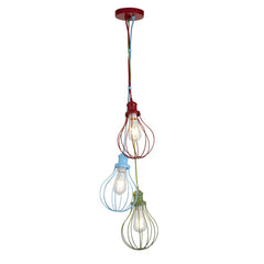 Novelty 3Lt Pendant - Multi-Coloured Metal