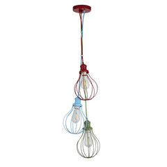 Novelty 3Lt Pendant - Multi-Coloured Metal